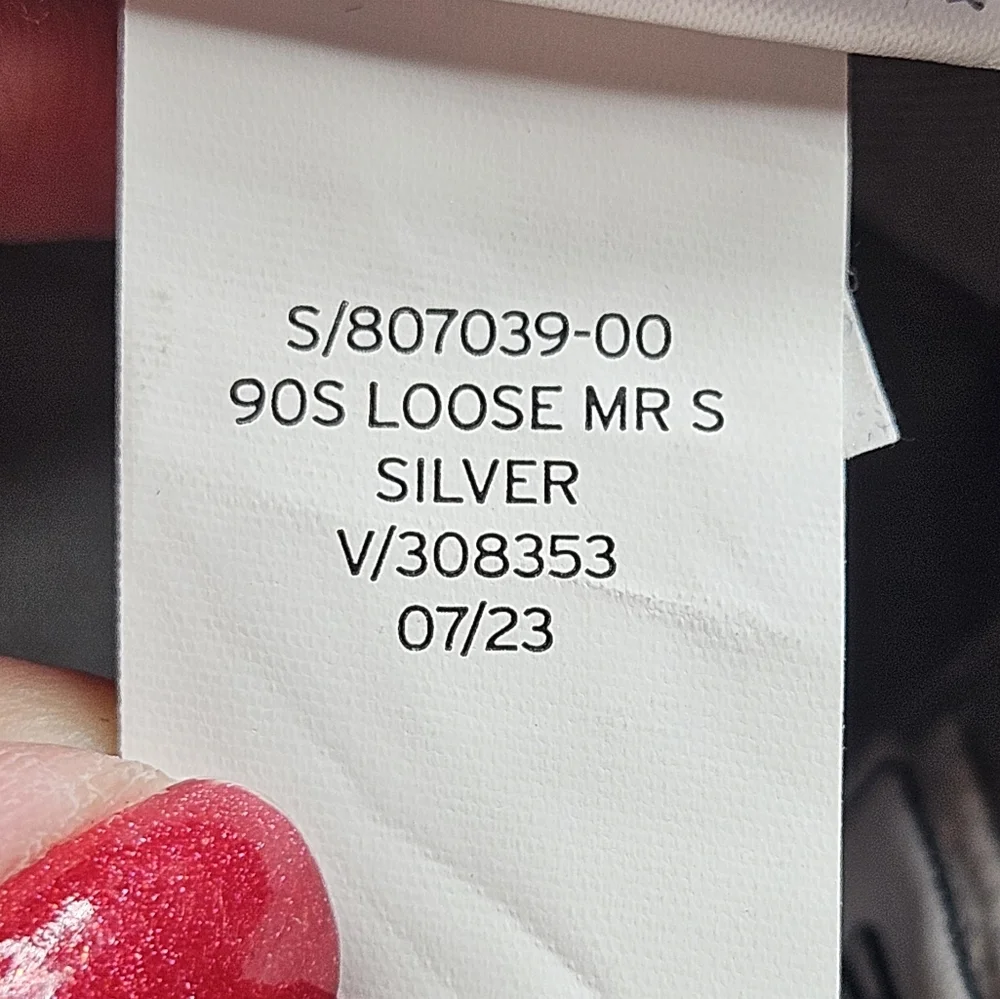 Gap NEW Mid Rise 90s Loose Silver Metallic Straight Leg Pants 30 Tall - Picture 12 of 12